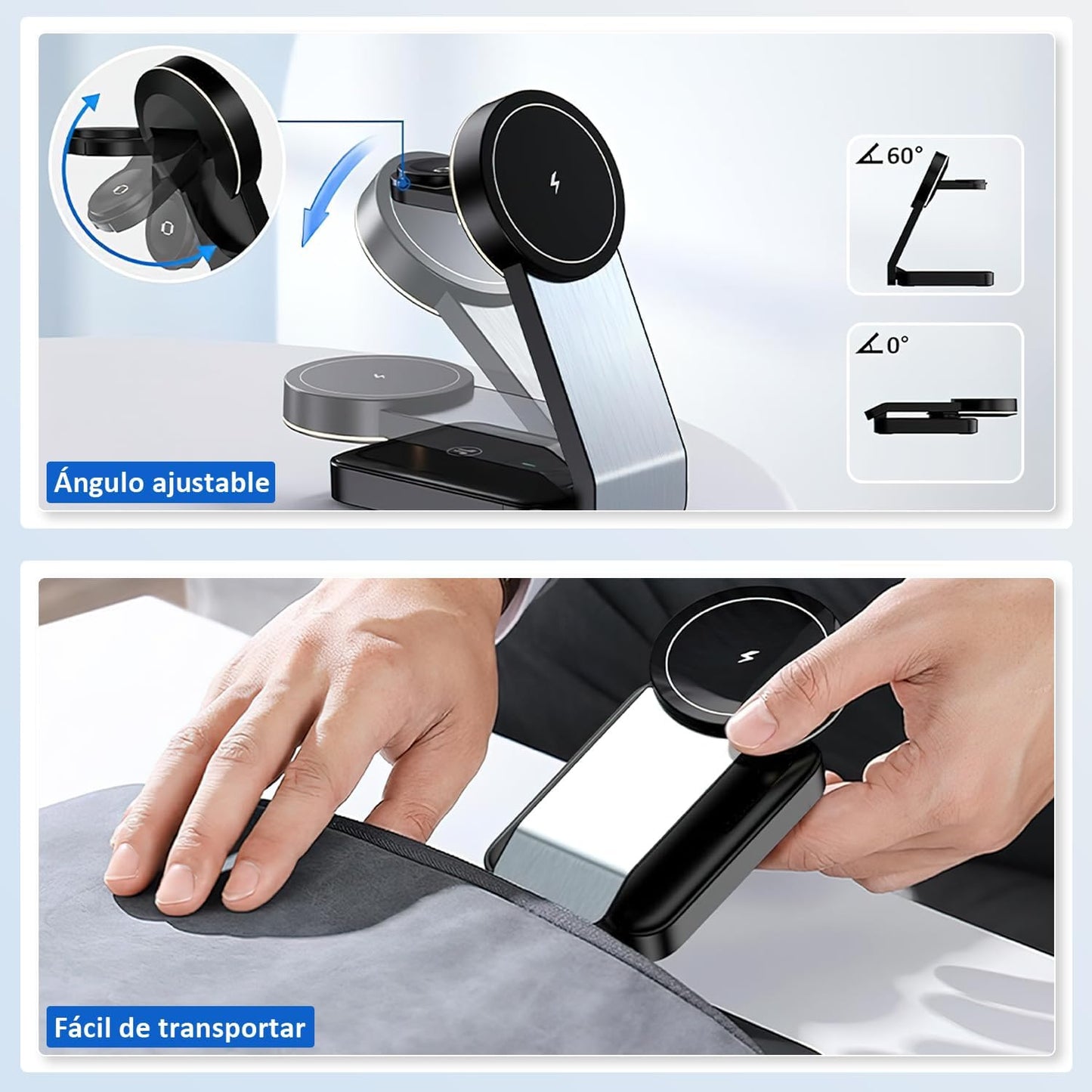 Cargador inalámbrico para dispositivos Apple