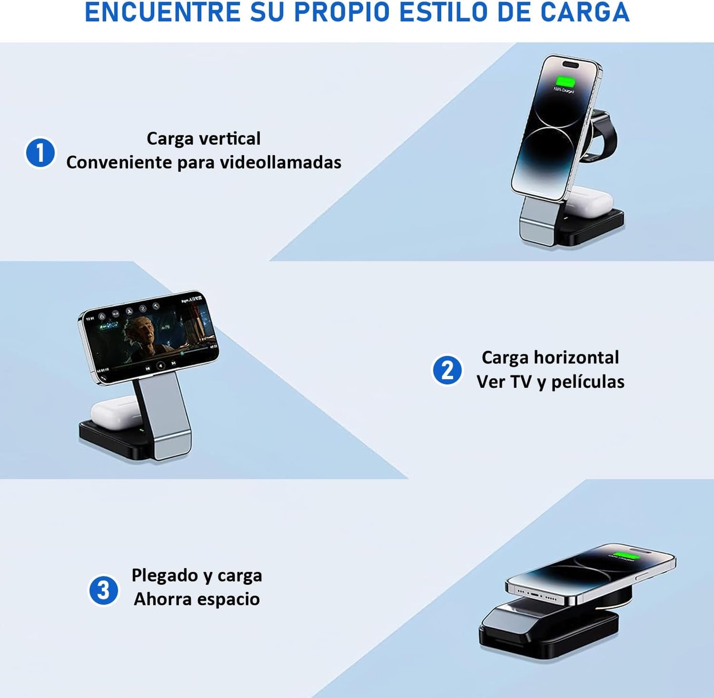 Cargador inalámbrico para dispositivos Apple