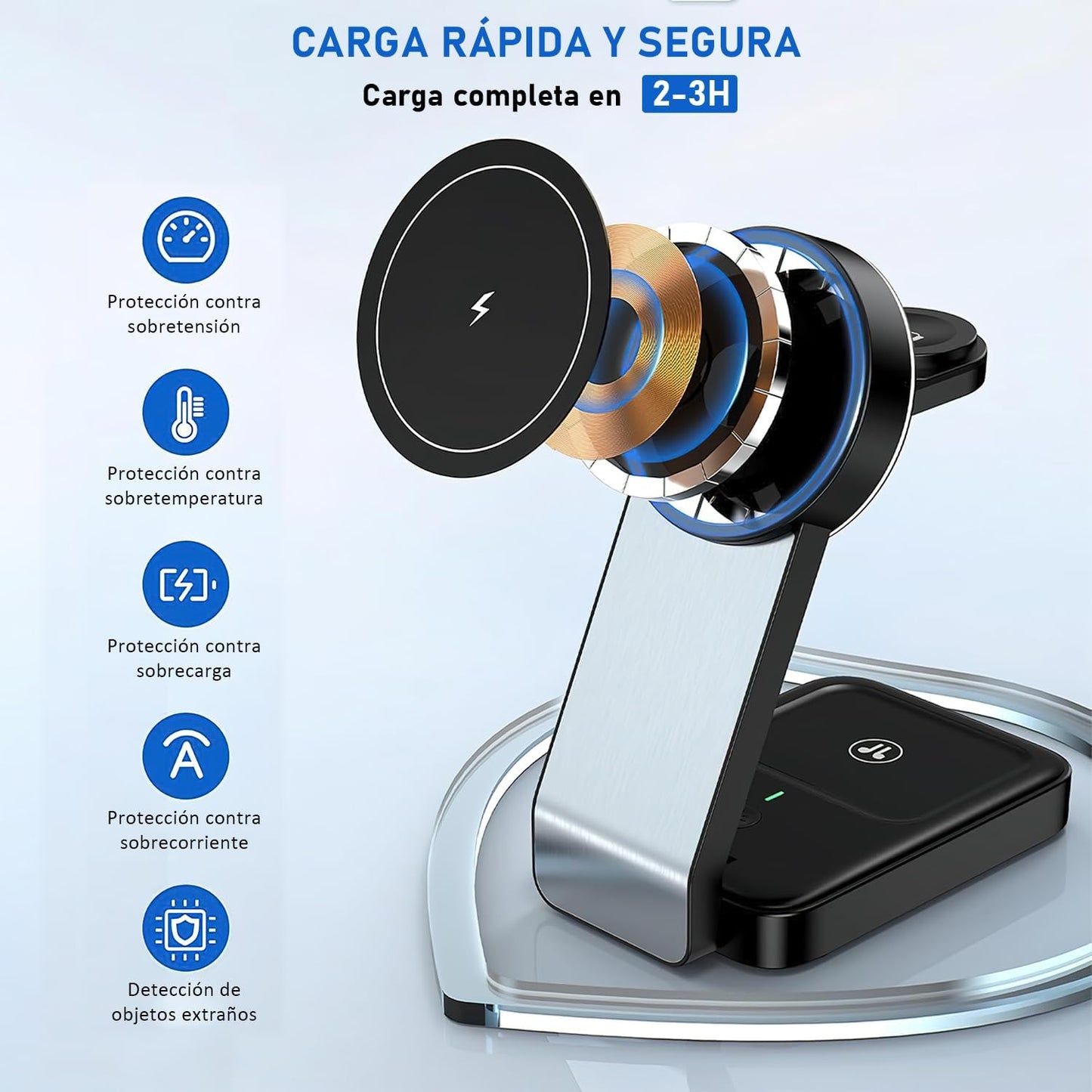 Cargador inalámbrico para dispositivos Apple